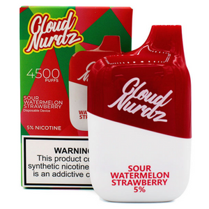 Cloud Nurdz (2.5 %) 4500 Puff Disposable - Sour Watermelon Strawberry 2.5%