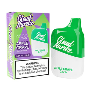 Cloud Nurdz (2.5 %) 4500 Puff Disposable - Apple Grape 2.5%