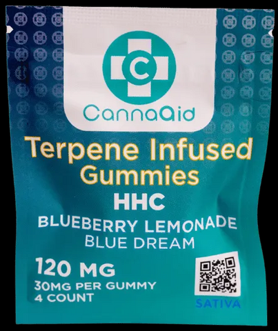 CannaAid HHC 4pc Gummies 30mg - Blue Dream (Blueberry Lemonade) Sativa