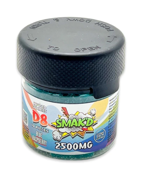 SMAK'D Delta 8 Infused gummies- Blue Raspberry