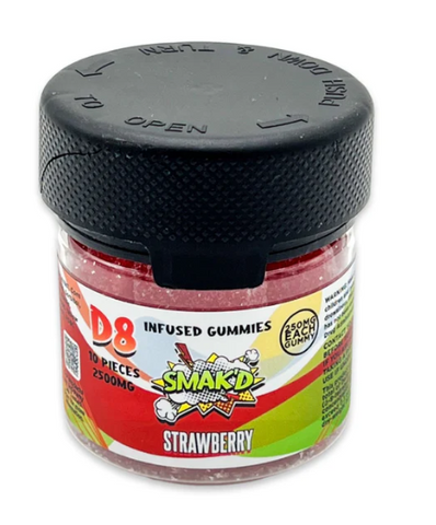 SMAK'D Delta 8 Infused gummies- Strawberry