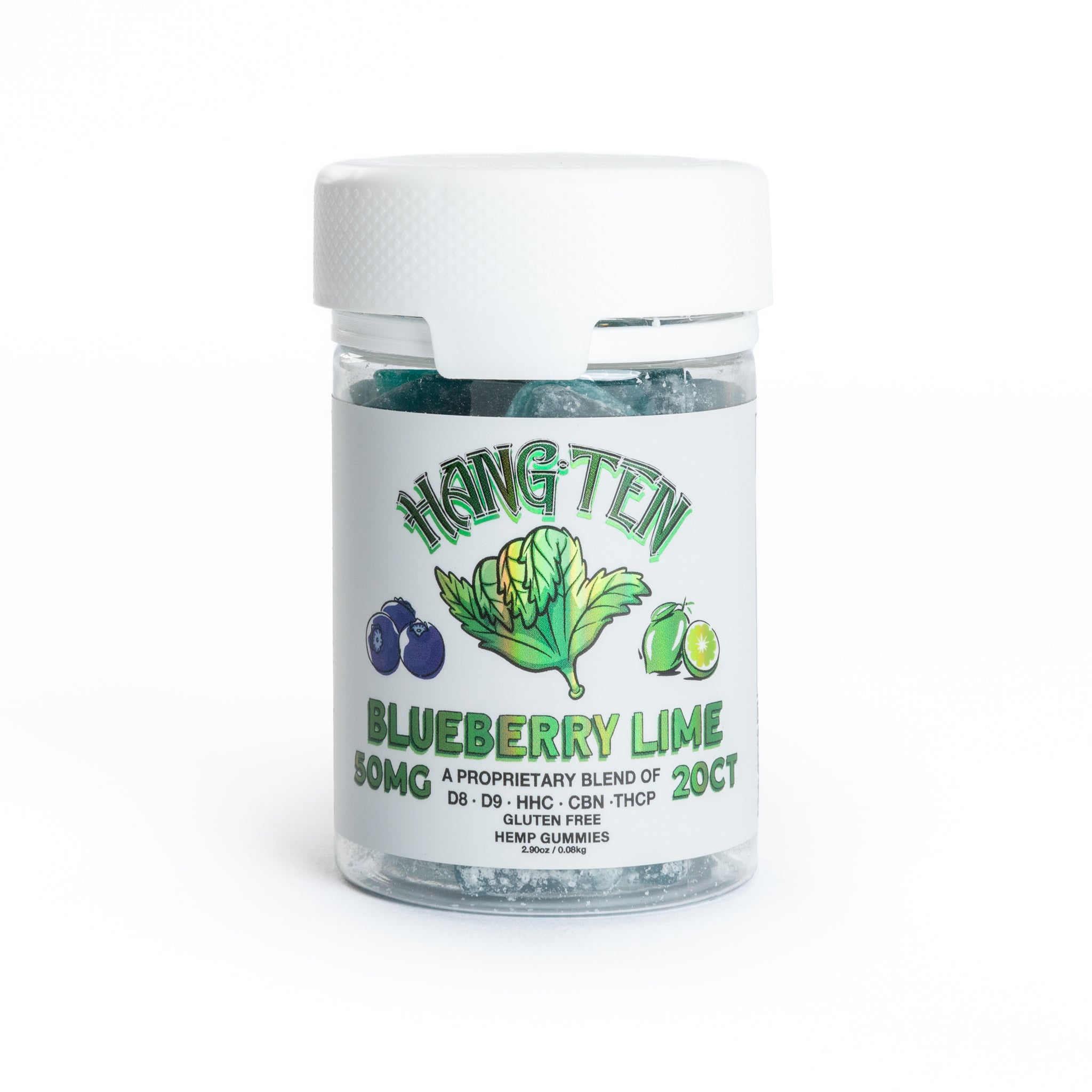 HANG-TEN 50mg Gummies - Blueberry Lime