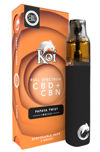 Koi CBD Disposable - Papaya Twist - Full Spectrum CBD + CBN Disposable Vape Bar 2000mg