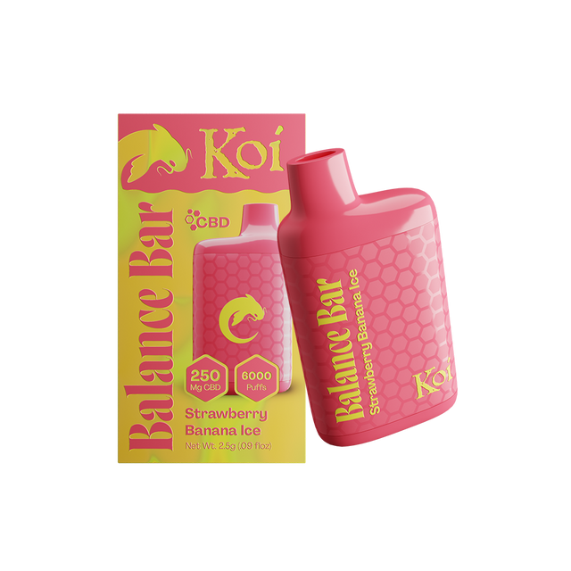 Koi Balance Bar - Strawberry Banana Ice - 250mg pure CBD isolate per vape - 0% nicotine