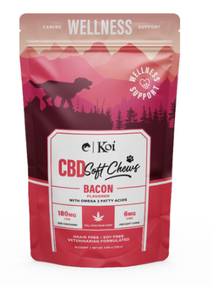 Koi CBD Dog Treats - 6mg/pc - Omega Hemp Bacon 30pcs - 180mg