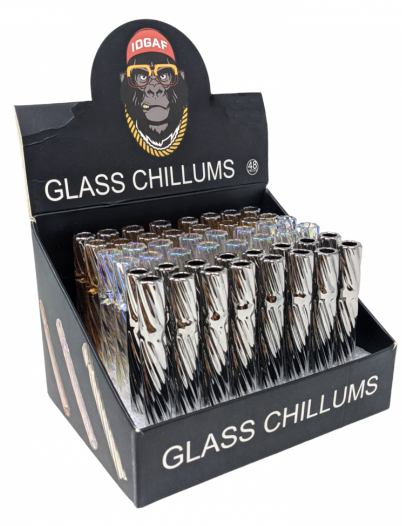 Glass Chillum - IDGAF - Chillum Spiral Metallic - Vaporized LLC
